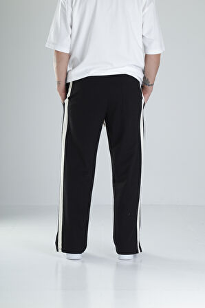 Şeritli Yırtmaç Detaylı Siyah Eşofman COC1500