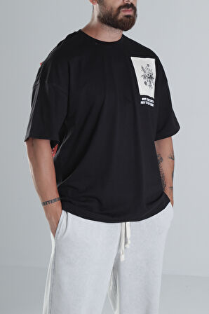 Halı Desenli Siyah Tasarım T-Shirt COC1493