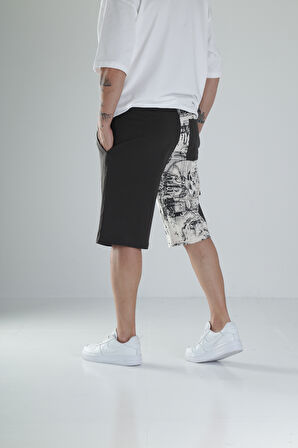 Desenli Tasarım Haki Şort COC1489