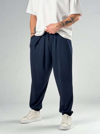 Pileli Lacivert Erkek Jogger Pantolon COC2857