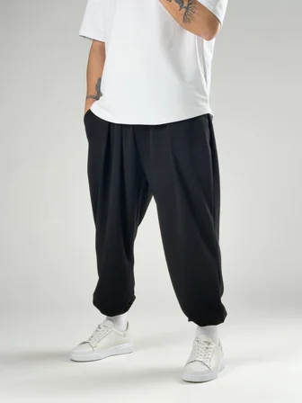 Pileli Siyah Erkek Jogger Pantolon COC2858