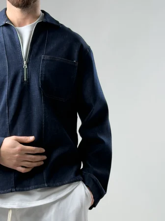 Fermuar Detaylı Denim Ceket COC2879