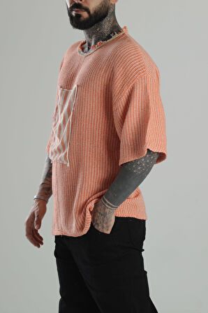 Buldan Kumaş Turuncu Bohem T-Shirt COC1444