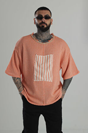 Buldan Kumaş Turuncu Bohem T-Shirt COC1444