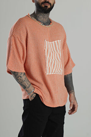 Buldan Kumaş Turuncu Bohem T-Shirt COC1444