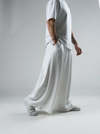 Oversize Samurai Beyaz Erkek Pantolon COC2905