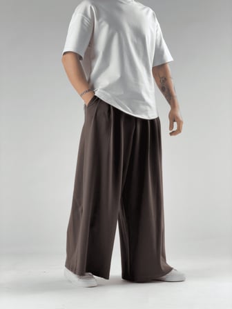 Oversize Samurai Kahve Erkek Pantolon COC2907