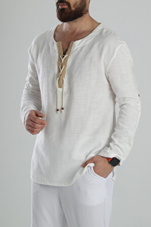 Tasarım İpli Beyaz T-Shirt COC1597