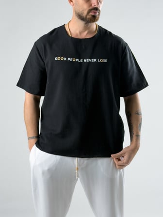 Good People Siyah Tasarım T-Shirt COC2987