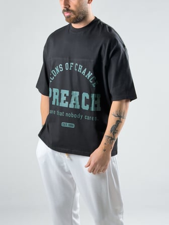 Siyah Preach Erkek T-Shirt COC2998