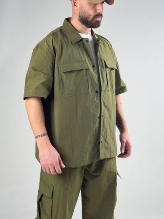 Haki Oversize Erkek Paraşüt Takım COC3082