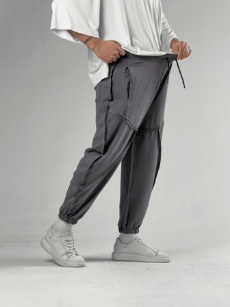 Dikiş Detaylı Füme Erkek Jogger Pantolon COC3107