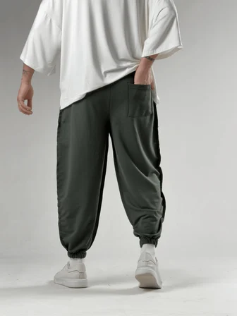 Dikiş Detaylı Yeşil Erkek Jogger Pantolon COC3108