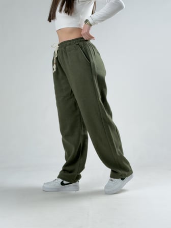 Haki Kaşe Kadın Baggy Pantolon COCK0018