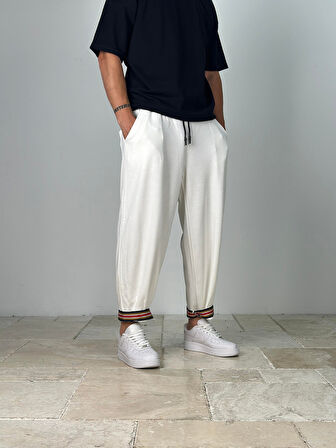 Double Paça Detaylı Ekru Pantolon COC1768