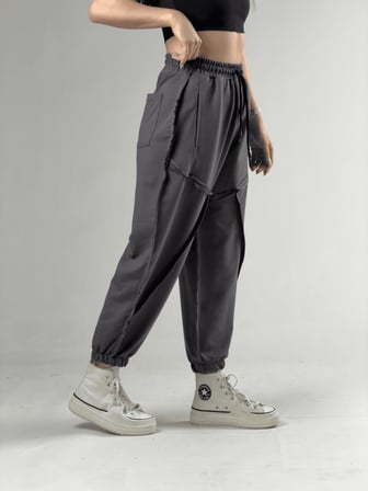 Dikiş Detaylı Füme Kadın Jogger Pantolon COC3148