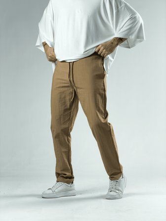 Regular Paraşüt Kumaş Kahve Erkek Pantolon COC3166