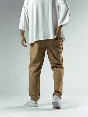 Regular Paraşüt Kumaş Kahve Erkek Pantolon COC3166