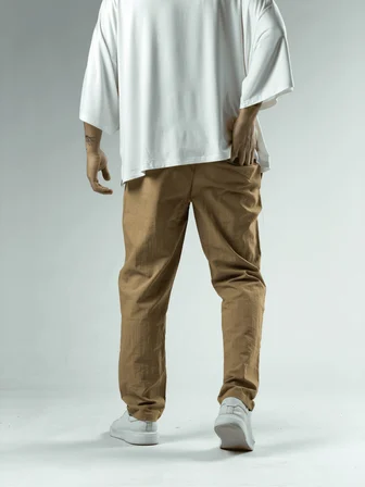 Regular Paraşüt Kumaş Kahve Erkek Pantolon COC3166