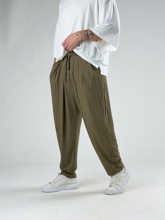 Bürümcük Haki Erkek Pileli Jogger Pantolon COC3192