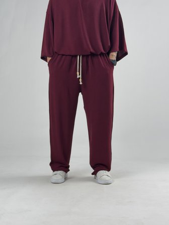 Oversize Bordo Keten Takım COC3208