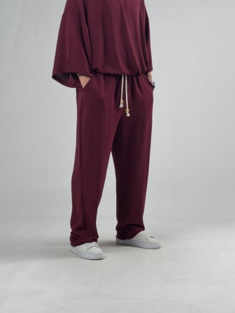 Oversize Bordo Keten Takım COC3208