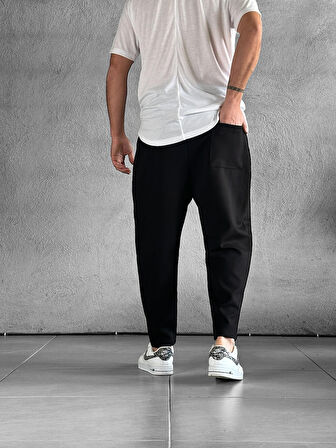 Ön Cep Detaylı Siyah Baget Pantolon COC1875