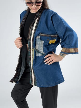 Tasarım Kadın Denim Kimono COC3215