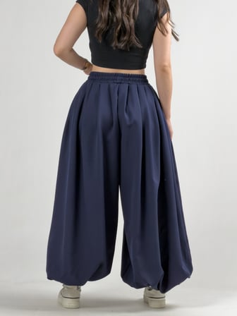 Süper Oversize Lacivert Kadın Jogger Pantolon COC3227