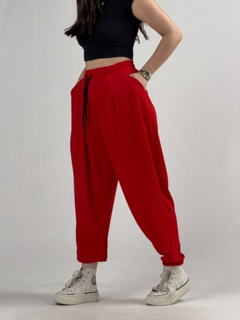 Bürümcük Kırmızı Kadın Jogger Pantolon COC3229