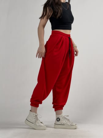 Bürümcük Kırmızı Kadın Jogger Pantolon COC3229