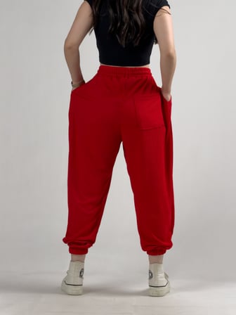 Bürümcük Kırmızı Kadın Jogger Pantolon COC3229
