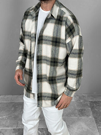 Yeşil Siyah Çizgili Oduncu Gömlek COC1854