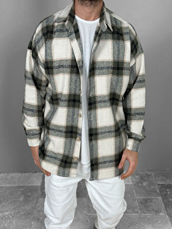 Yeşil Siyah Çizgili Oduncu Gömlek COC1854