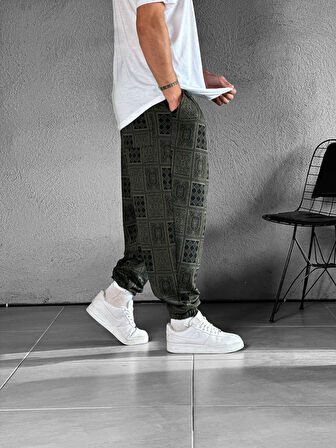 Yeşil Poker Pileli Yarım Şalvar COC1853