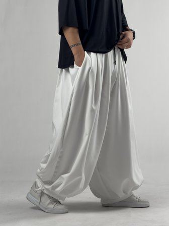 Süper Oversize Ekru Erkek Jogger Pantolon COC3234