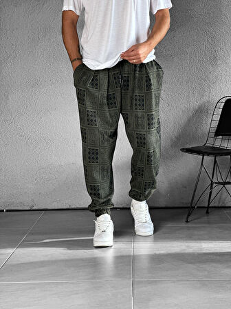 Yeşil Poker Pileli Yarım Şalvar COC1853