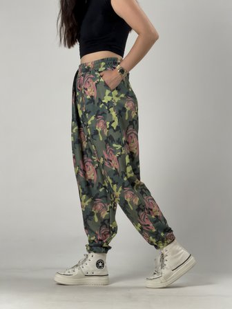 Kamuflaj Desenli Kadın Jogger Pantolon COC3255