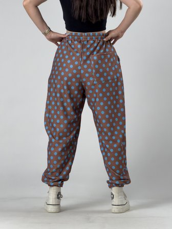 Kahve Puantiyeli Kadın Jogger Pantolon COC3260
