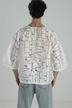 Tasarım Fakir Kol Beyaz T-Shirt COC1805