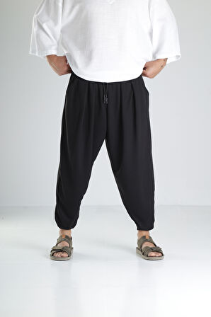 Siyah Pileli Yarım Şalvar COC1987