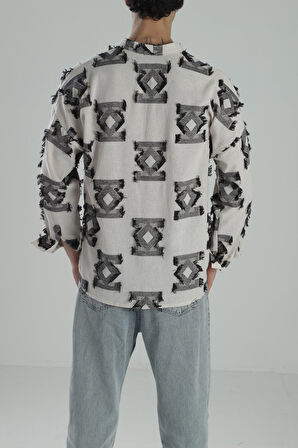 Siyah Desenli Püsküllü Gömlek COC1978