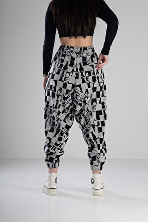 Satranç Desenli Spor Şalvar COC1966