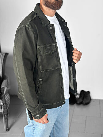 Premium Kalite Yeşil Kot Ceket COC1947