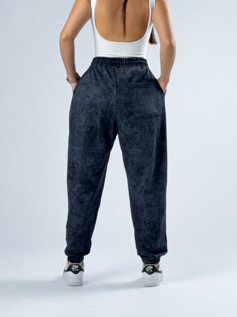 Lacivert Baskılı Kadın Jogger Pantolon COC3345