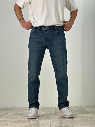 Premium Kalite Regular Kalıp Lacivet Zeminli Likralı Kot Pantolon COC1937