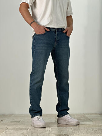 Premium Kalite Regular Kalıp Lacivet Zeminli Likralı Kot Pantolon COC1937