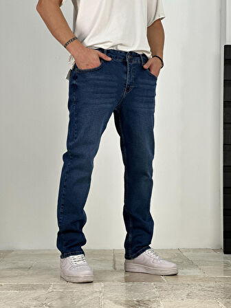 Premium Kalite Regular Kalıp Lacivert Likralı Kot Pantolon COC1935