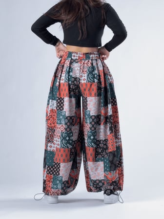 Bandana Paça Ayarlamalı Süper Oversize Kadın Pantolon COC3368