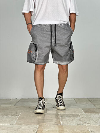 Premium Kalite Gri Gabardin Şort COC1916